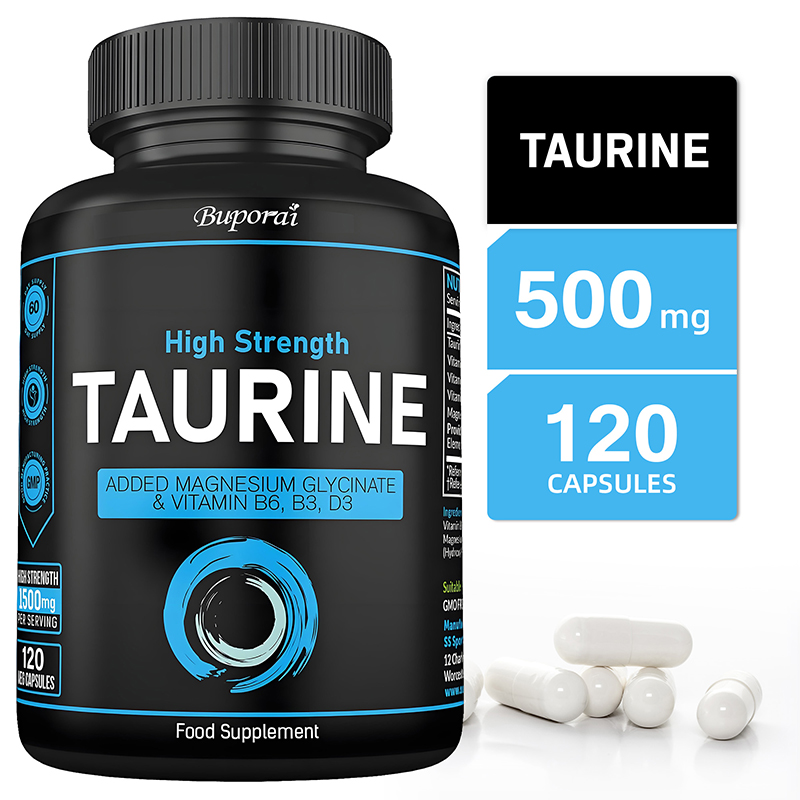 Longevity Health & Wellness Hotel - タウリンサプリメント 1500mg - 心臓、神経、脳、視力、長寿、筋肉の健康に有益、エネルギーを補給します