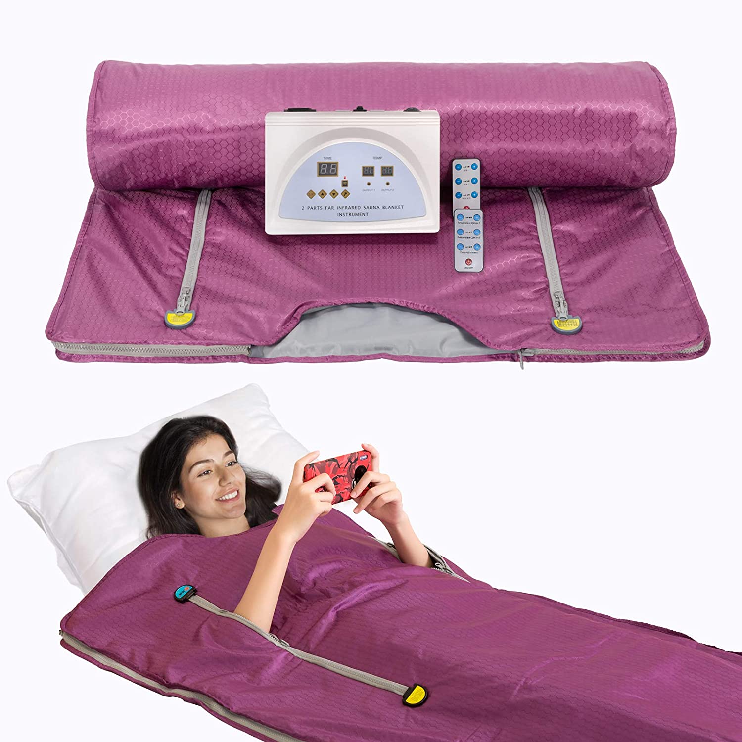 袖付きサウナブランケット、減量とフィットネスのためのデジタル - Sauna Blanket Infrared のレビューと価格