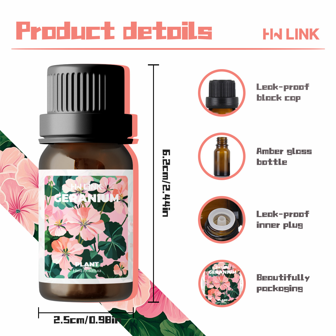 ゼラニウムエッセンシャルオイル 10ml 純粋な天然オイル  - Aromatherapy Diffuser のレビューと価格