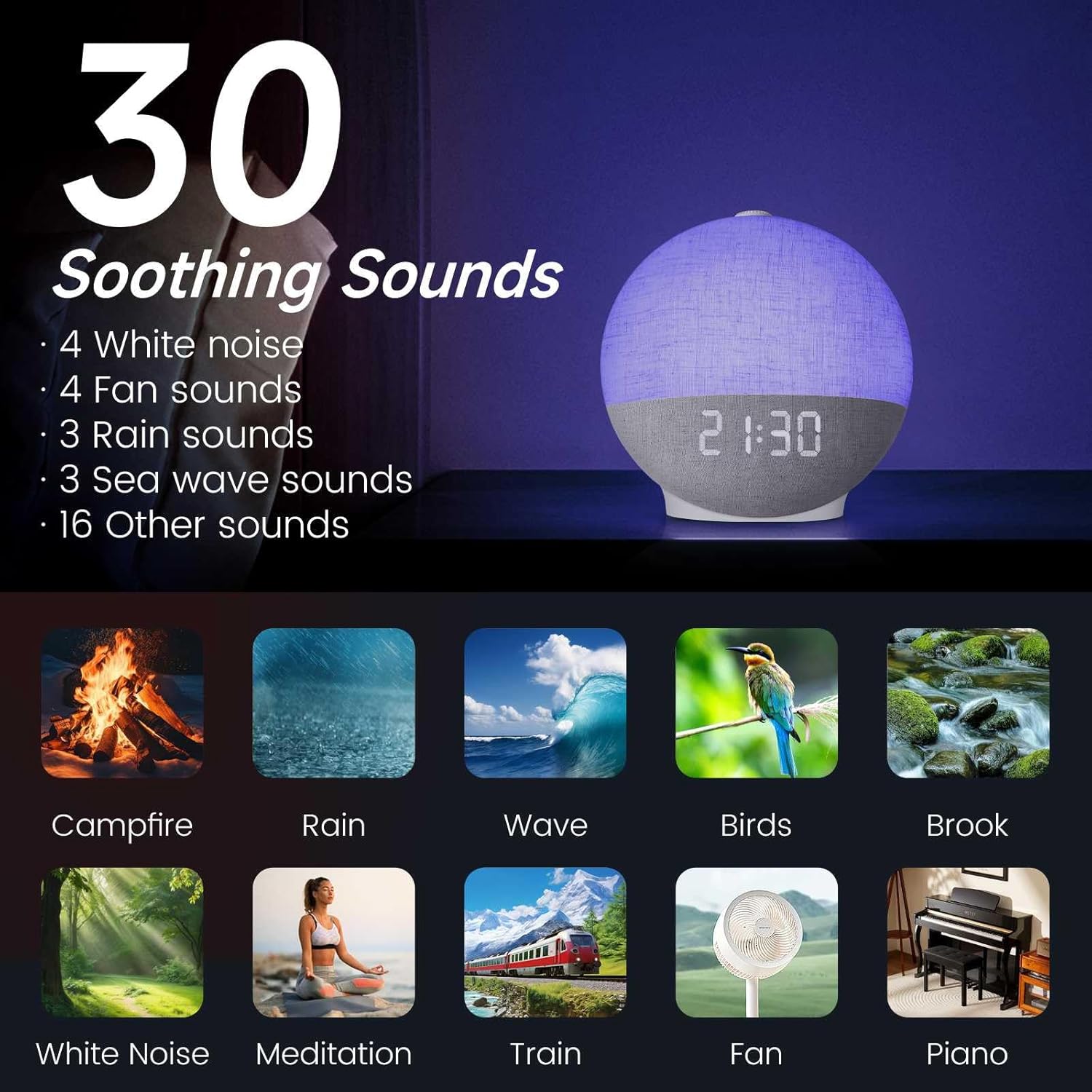 サンライズ目覚まし時計 ホワイトノイズサウンドマシン ウェイ - White Noise Machine Sleep のレビューと価格