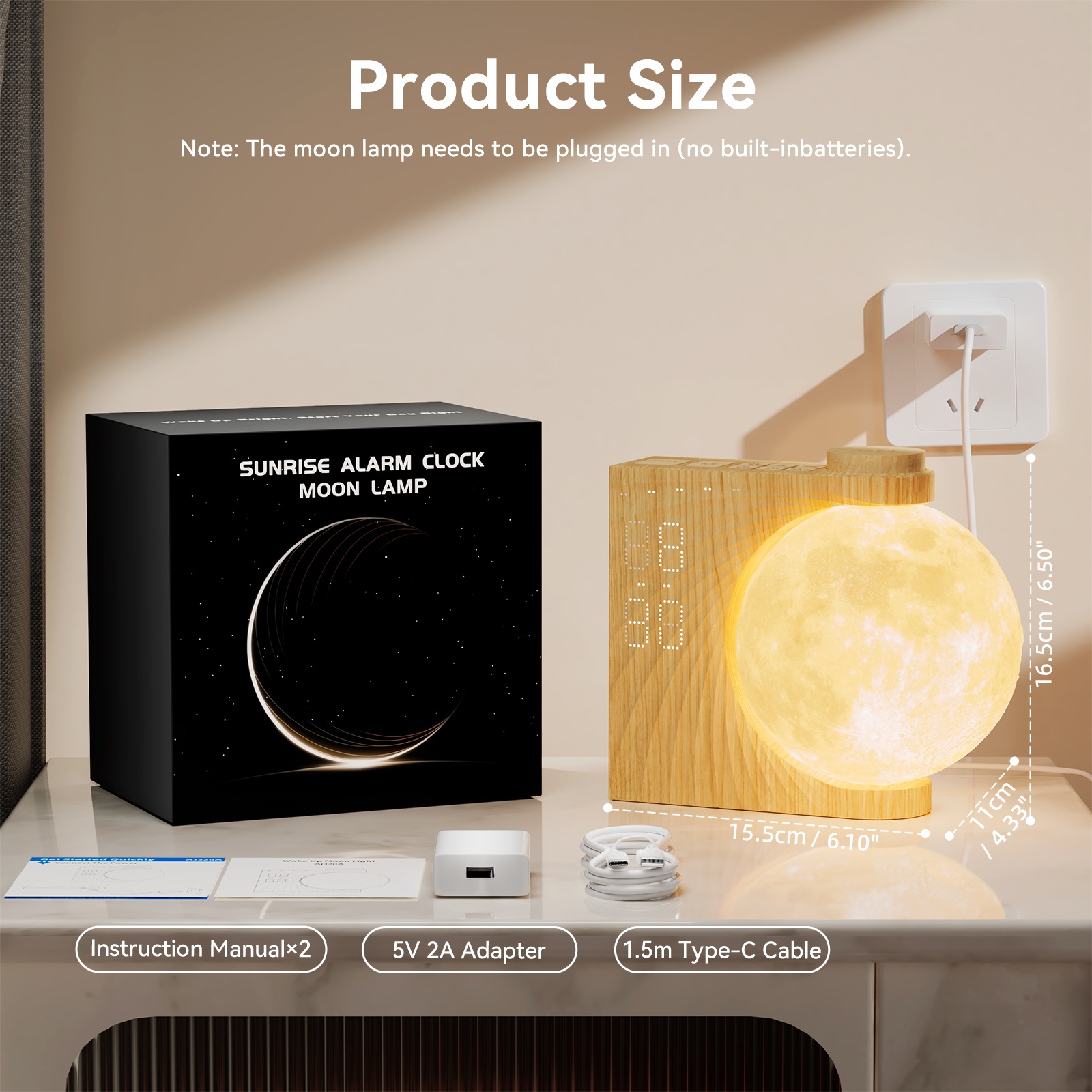 ムーンランプナイトライト、サンライズアラームクロック、ホワイ - White Noise Machine Sleep のレビューと価格